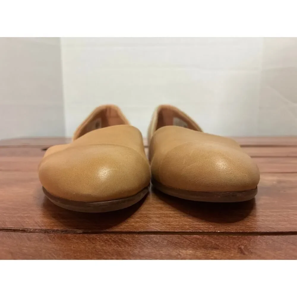 Tom’s Jutti D'Orsay Tan Almond Toe Flats - Size 6